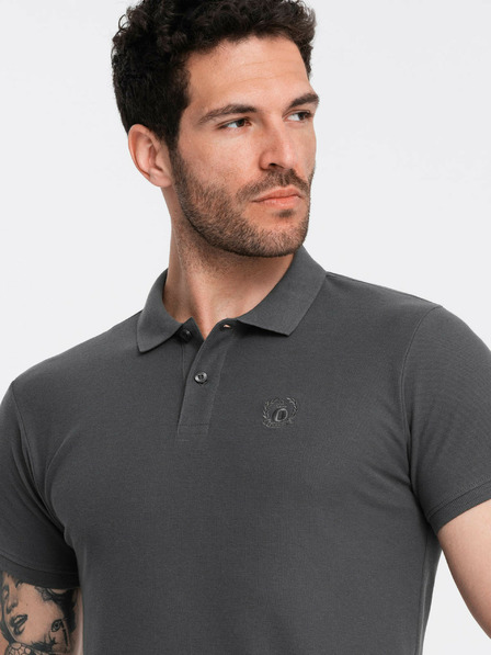 Ombre Clothing Siva moška osnovna polo majica Ombre Clothing