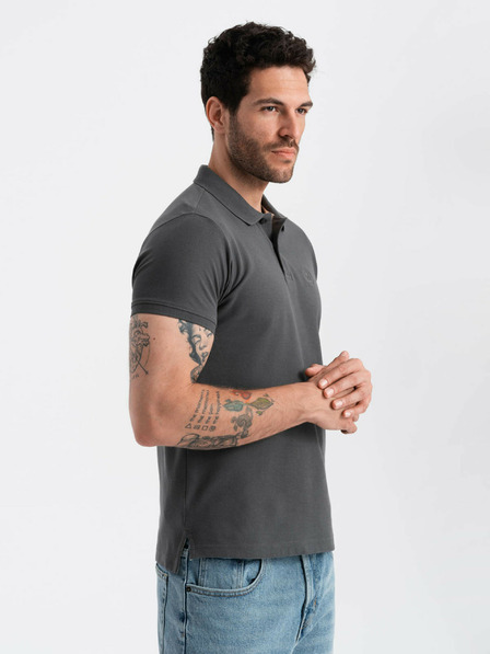 Ombre Clothing Siva moška osnovna polo majica Ombre Clothing