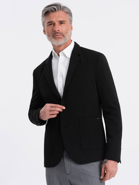 Ombre Clothing Črna moška jopica z žepi Ombre Clothing