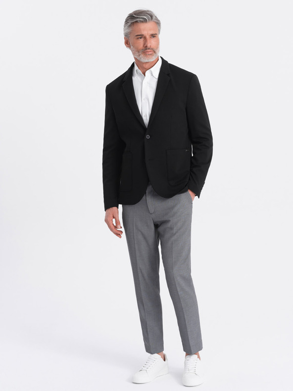 Ombre Clothing Črna moška jopica z žepi Ombre Clothing