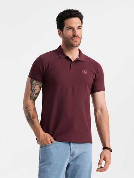 Ombre Clothing Bordo moška osnovna polo majica Ombre Clothing