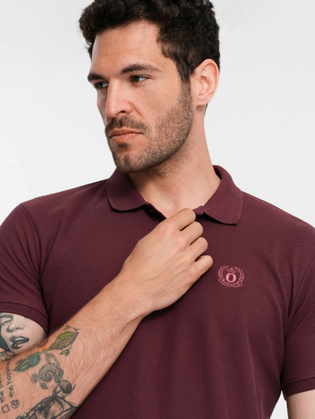 Ombre Clothing Bordo moška osnovna polo majica Ombre Clothing