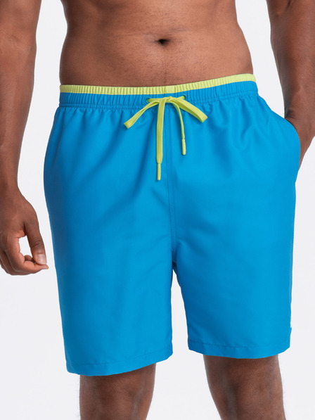 Ombre Clothing Modre moške rebraste kopalke Ombre Clothing