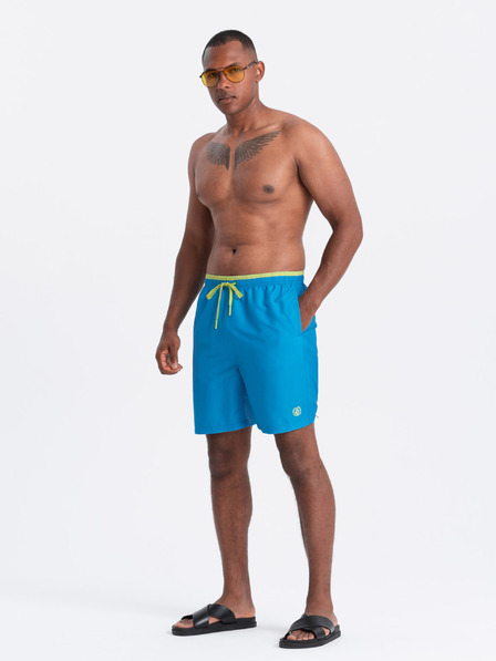 Ombre Clothing Modre moške rebraste kopalke Ombre Clothing