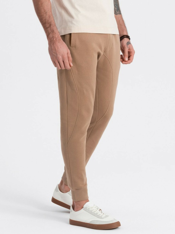 Ombre Clothing Rjave moške jogger hlače Ombre Clothing