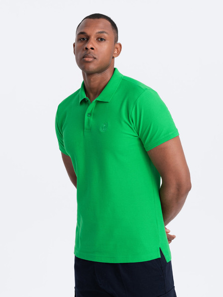 Ombre Clothing Zelena moška osnovna polo majica Ombre Clothing