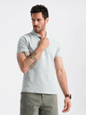 Ombre Clothing Svetlo siva moška osnovna polo majica Ombre Clothing