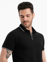 Ombre Clothing Črna moška polo majica brez gumbov Ombre Clothing