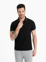 Ombre Clothing Črna moška polo majica brez gumbov Ombre Clothing