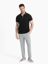 Ombre Clothing Črna moška polo majica brez gumbov Ombre Clothing