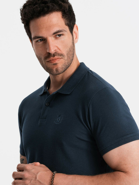 Ombre Clothing Temno modra moška osnovna polo majica Ombre Clothing