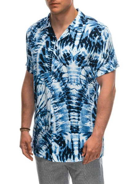 Ombre Clothing Modna bela moška vzorčasta majica s kratkimi rokavi Ombre Clothing