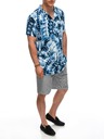Ombre Clothing Modna bela moška vzorčasta majica s kratkimi rokavi Ombre Clothing
