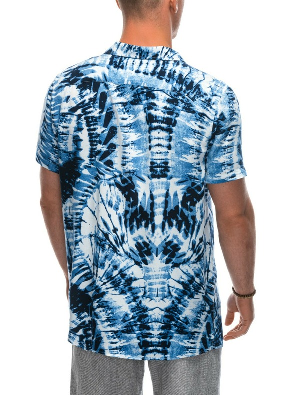 Ombre Clothing Modna bela moška vzorčasta majica s kratkimi rokavi Ombre Clothing