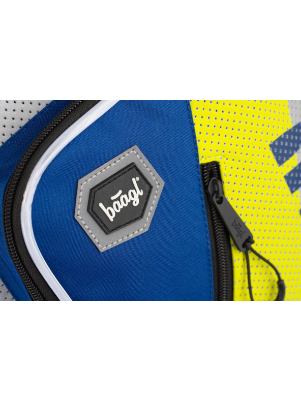 BAAGL  Modri šolski nahrbtnik kockasti neon Baagl