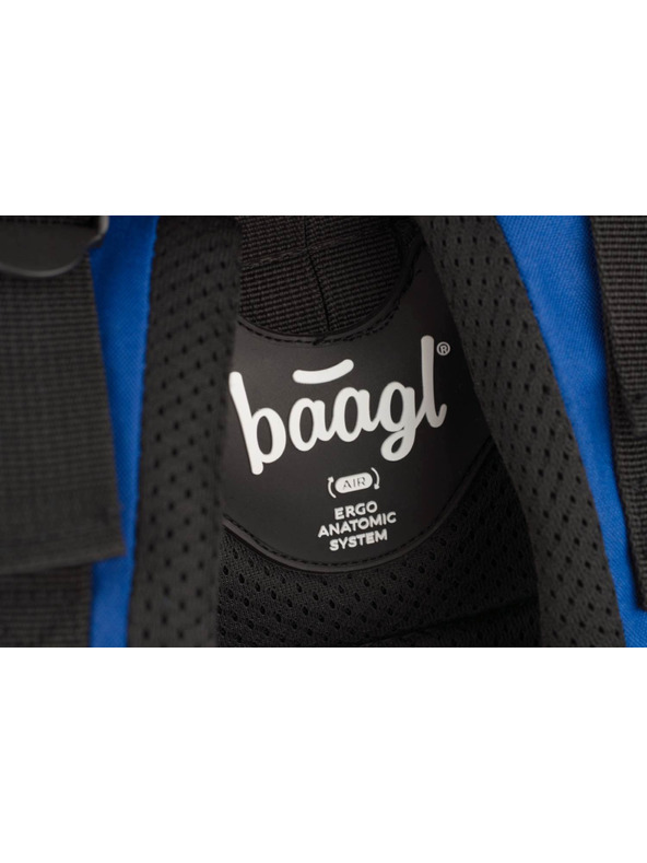 BAAGL  Modri šolski nahrbtnik kockasti neon Baagl