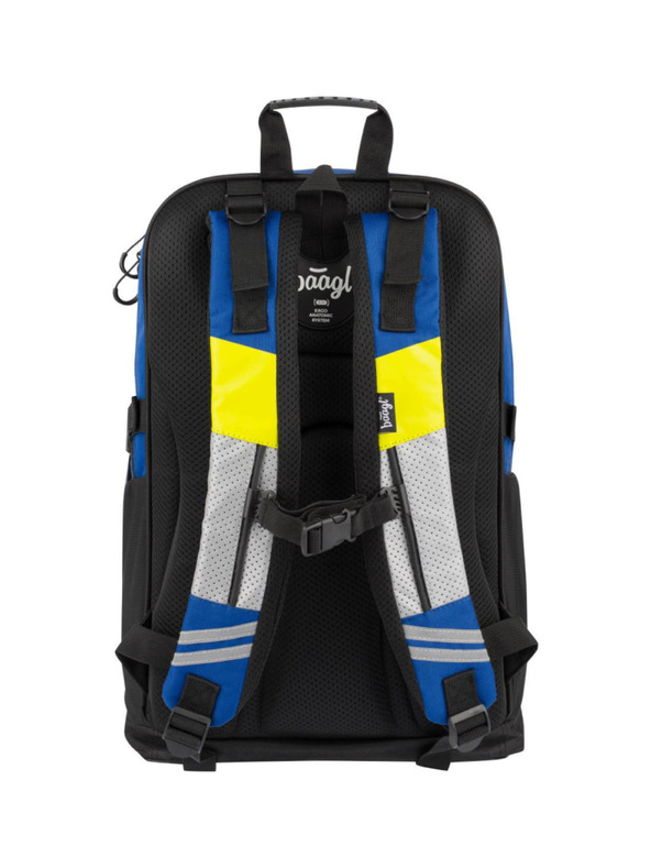 BAAGL  Modri šolski nahrbtnik kockasti neon Baagl