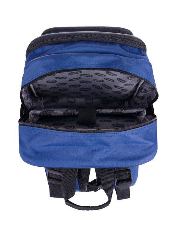 BAAGL  Modri šolski nahrbtnik kockasti neon Baagl