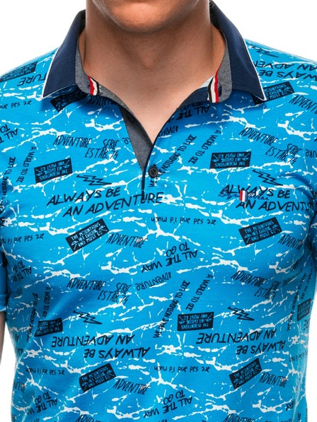 Edoti Moška polo majica s potiskom - svetlo modra EDOTI