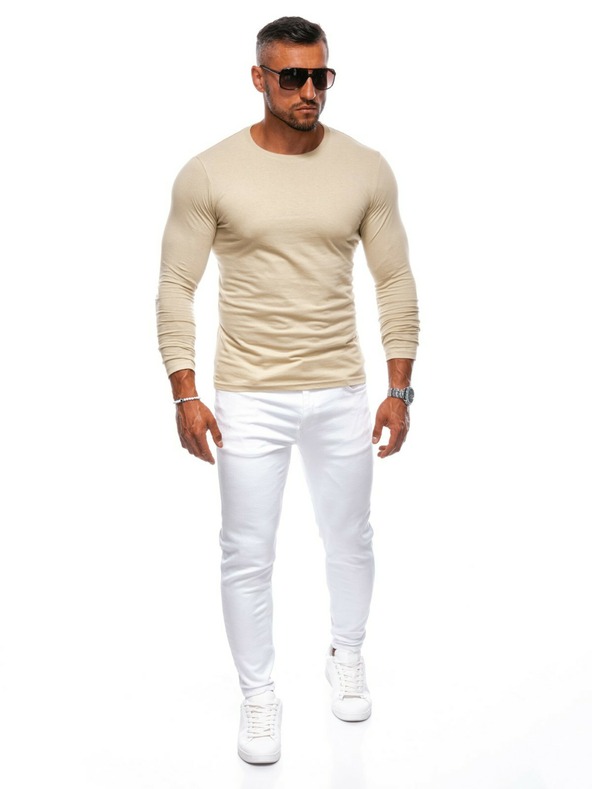 Edoti Edoti Moška bež majica z dolgimi rokavi