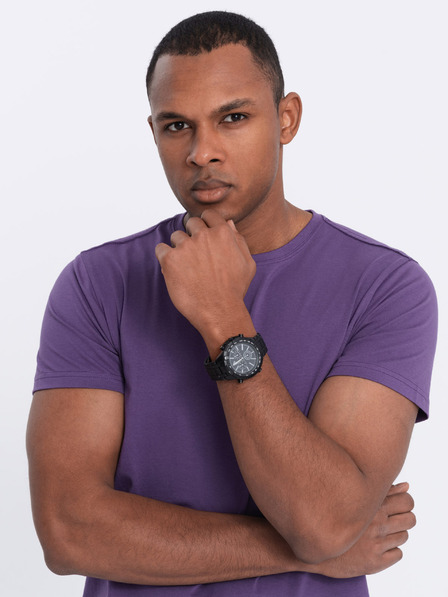 Ombre Clothing Moška klasična bombažna majica BASIC Ombre oblačila
