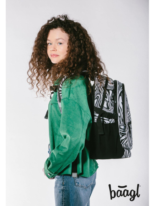 BAAGL  Črni šolski nahrbtnik Baagl Core Mixture