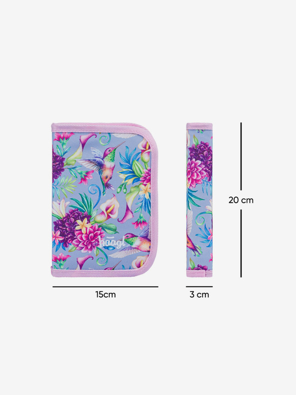 BAAGL  Vijolična šolska torbica za svinčnike z enim nadstropjem Baagl Kolibri