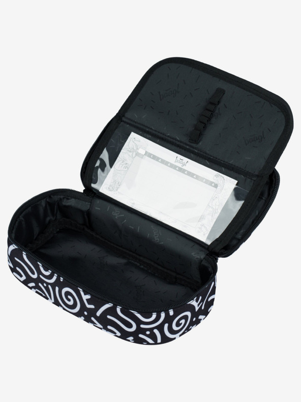 BAAGL  Črni šolski komplet z vzorcem - nahrbtnik, peresnica, torba Baagl Core Element