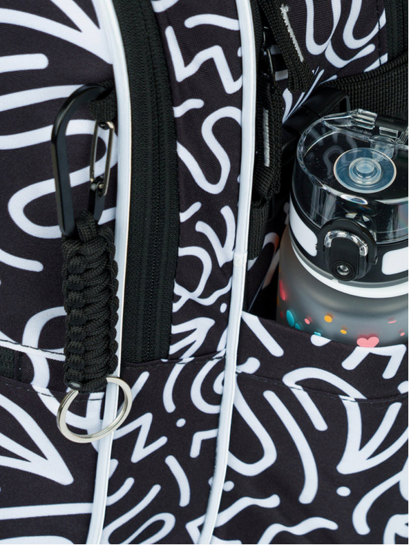 BAAGL  Črni šolski komplet z vzorcem - nahrbtnik, peresnica, torba Baagl Core Element