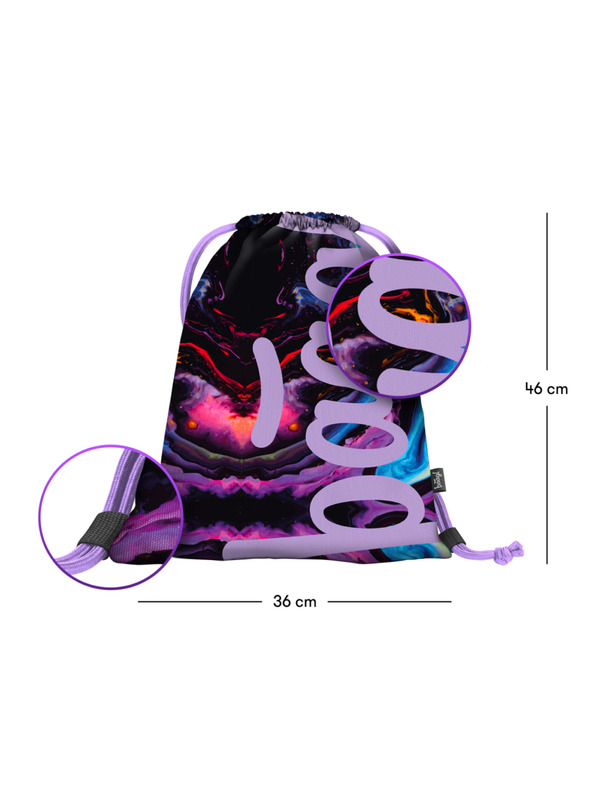 BAAGL  Vijolični šolski komplet - nahrbtnik, peresnica, torba Baagl Core Marble
