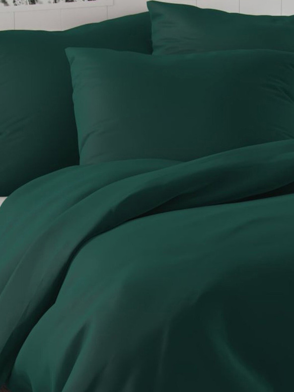 Kvalitex Satenasto francosko posteljno perilo LUXURY COLLECTION 1+2, 220x200, 70x90cm temno zelena