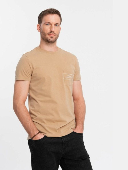 Ombre Clothing Moška bombažna majica z žepnim potiskom Ombre Streetstyle Ombre oblačila