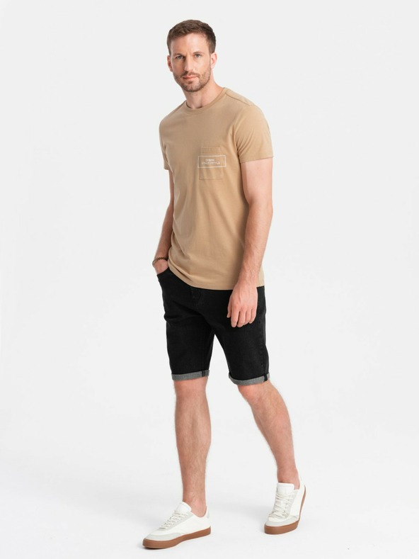 Ombre Clothing Moška bombažna majica z žepnim potiskom Ombre Streetstyle Ombre oblačila