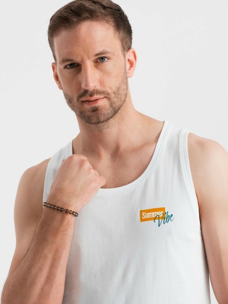 Ombre Clothing Moška bombažna majica s potiskom Summer Vibe Ombre oblačila