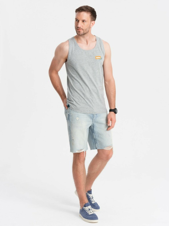 Ombre Clothing Moška bombažna majica s potiskom Summer Vibe Ombre oblačila