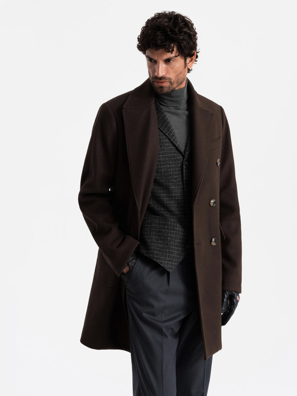 Ombre Clothing Moški dvoredni plašč Ombre Clothing