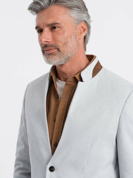 Ombre Clothing Ombre Clothing moška rjava jakna s stoječim ovratnikom