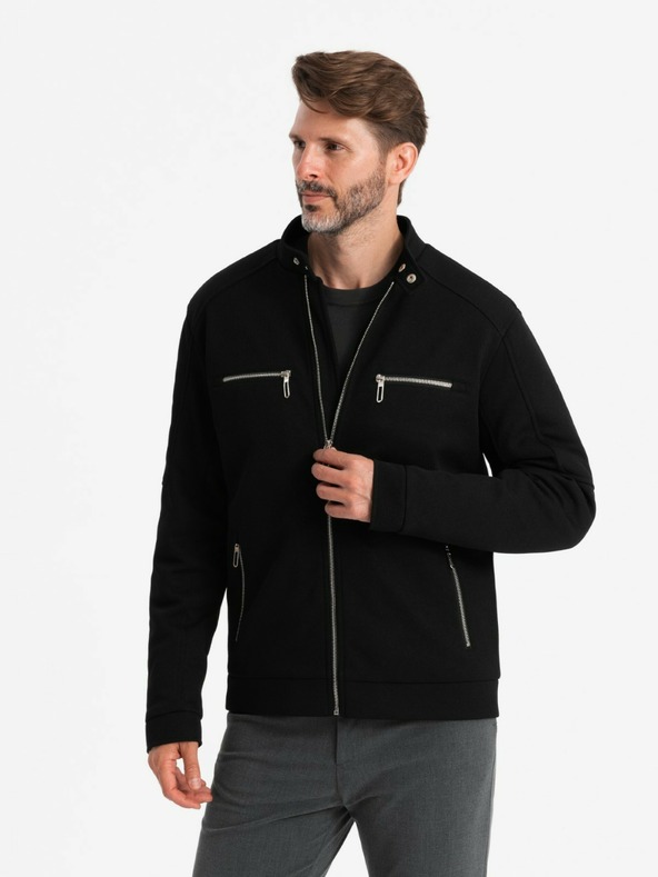 Ombre Clothing Moška jakna s pokončnim ovratnikom in žepi Ombre Clothing