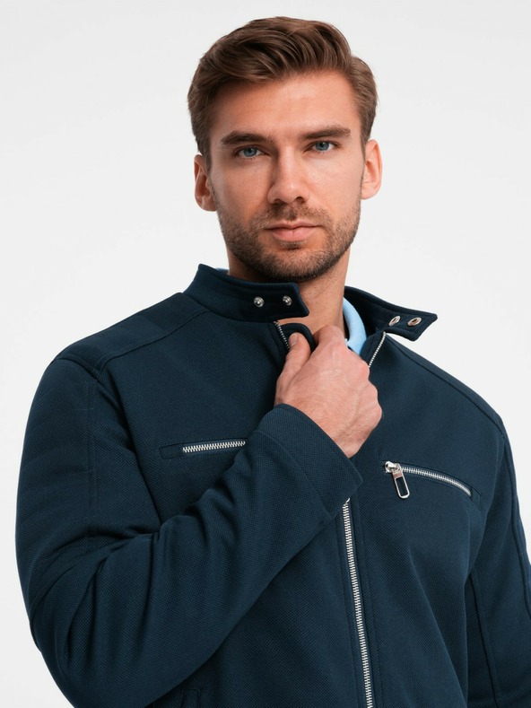 Ombre Clothing Moška jakna s pokončnim ovratnikom in žepi Ombre Clothing