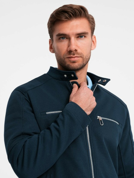 Ombre Clothing Moška jakna s pokončnim ovratnikom in žepi Ombre Clothing