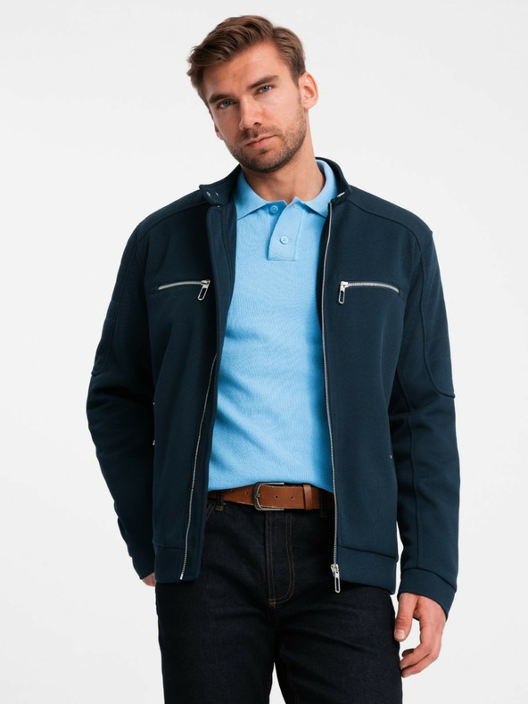 Ombre Clothing Moška jakna s pokončnim ovratnikom in žepi Ombre Clothing