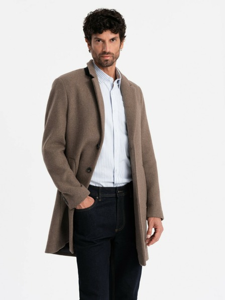 Ombre Clothing Eleganten moški enonadstropni plašč iz volnene mešanice Ombre Clothing V1 OM-COWC-0114