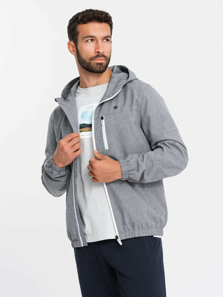 Ombre Clothing Moška lahka športna jakna s podlogo iz flisa Ombre Clothing