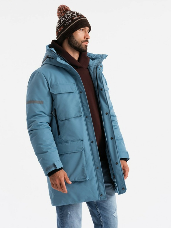 Ombre Clothing Moška izolirana dolga jakna Ombre Oblačila