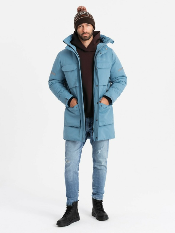 Ombre Clothing Moška izolirana dolga jakna Ombre Oblačila