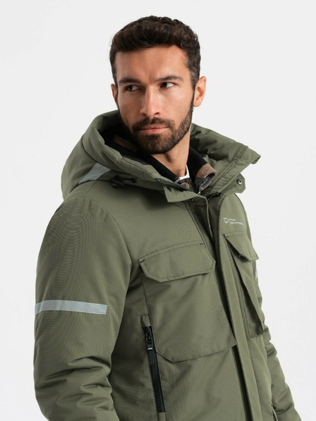 Ombre Clothing Moška izolirana dolga jakna Ombre Oblačila