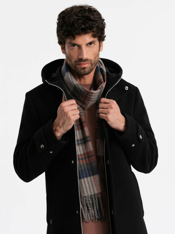 Ombre Clothing Moški škotski karirasti šal z obrobami Ombre oblačila
