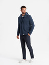 Ombre Clothing Moška jakna s kapuco in visokim ovratnikom temno modra Ombre Clothing