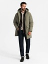 Ombre Clothing Moška klasična dolga jakna parka olivna Ombre Clothing