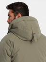 Ombre Clothing Moška klasična dolga jakna parka olivna Ombre Clothing